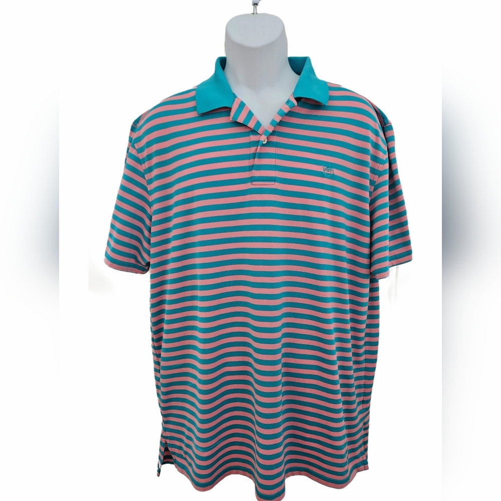 Southren Tide Stripe Performance Short Sleeve Mens Polo Size:XL ECU!!